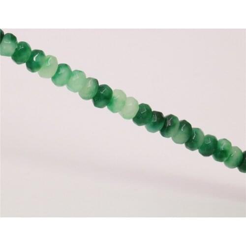 Natural Stone Green Flowerblue Jades Chalcedony 5x8mm Abacus Shape Faceted Loose Beads Jewelry Making Accessories 15inch Y687