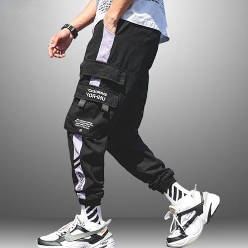 2021 NEW Mens Patchwork Cargo Pants Man Pockets Track Tactical Casual Techwear Male Trousers Sweatpants Sport Streetwear Hip Hop