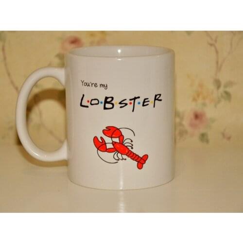 New Quality Friends R-C-J-M-R-P Ceramic Coffee Mug Cup Ross You're My Lobster ---Loveful