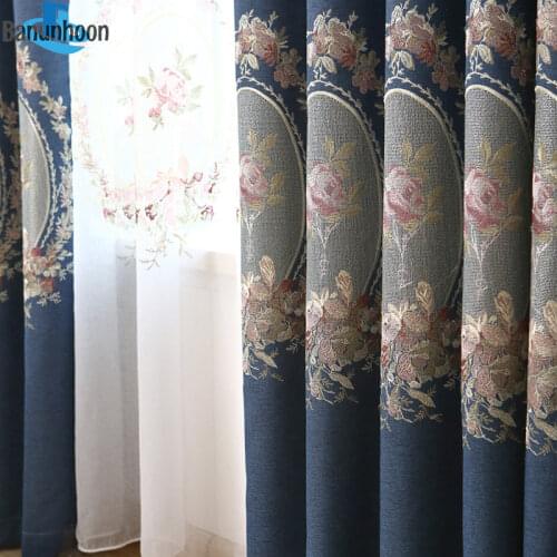 Flat Window Cortina New Luxury Faux Curtains For Bedroom Living Room Embroidered Voile & Cloth Blinds Customized
