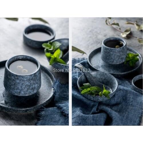 Solid Color Tea Water Cup Handmade Ceramic Tea Cup Stone Color Drinkware Matt Coffee Cup