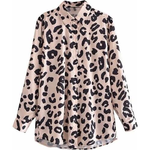 2021 Fall Womens Clothing New Trendy Animal Print Loose Mid-Length Shirt for Women