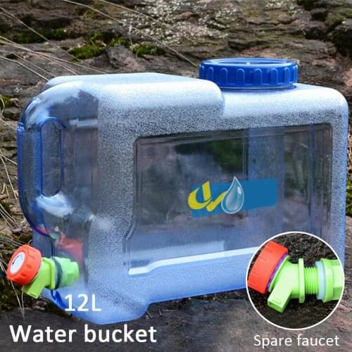Portable Water Tank Container 12L Car Driving Thickened Water PC Bucket Containe With Faucet For Camping Hiking Picnic OUtdoor