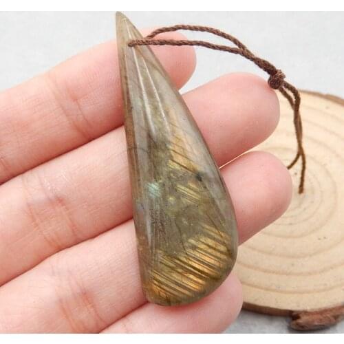 Natural stone Labradorite Pendant Bead,Semiprecious stone jewelry,33x15x6mm 4g