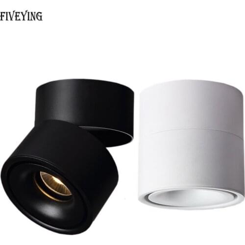 Surface Mounted LED ceiling spotlights 5W/7W/10W/12W AC110V-220V LED Downlights With White/Black Housing Colors