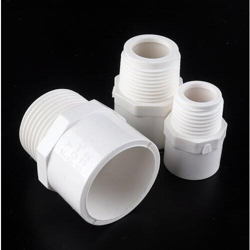 20-50mm ~1/2"-1.5" Male Thread PVC Quick Equal Straight Connector Water Pipe Joint Aquarium Parts Garden Irrigation Adapter