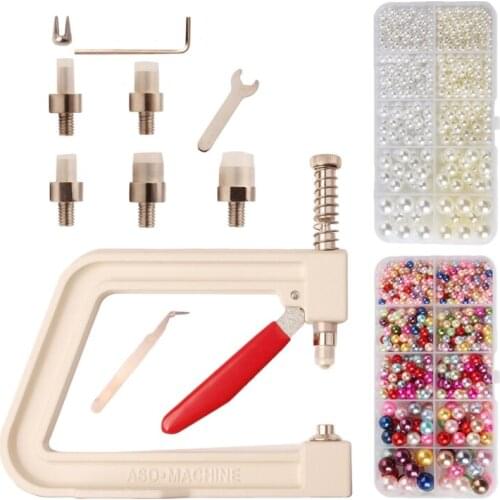 Hand Press Pearl Setting Machine Tools Beads Rivet Fixing Machine for DIY Crafts