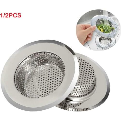 Kitchen Sink Strainer Stainless Steel Flume Filter Mesh Trap Bathtub Wash Basin Sundries Drain Hole Strainer Kitchen Gadget