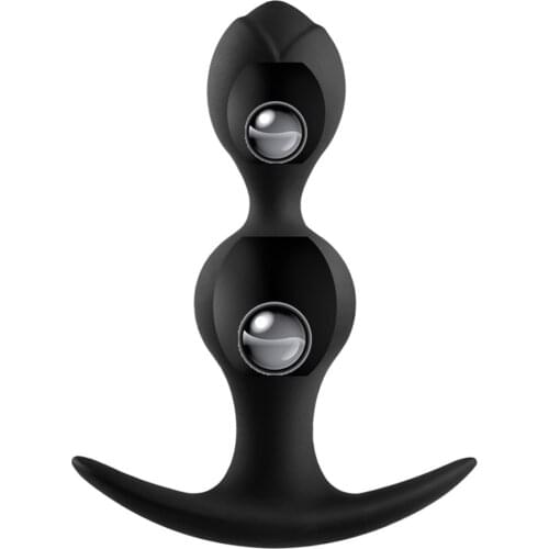 Silicone Butt Plug Anal Beads Metal Ball Inside For Men Women Couple Prostate Massager Anus Muscles Trainer Sex Toys For Adults