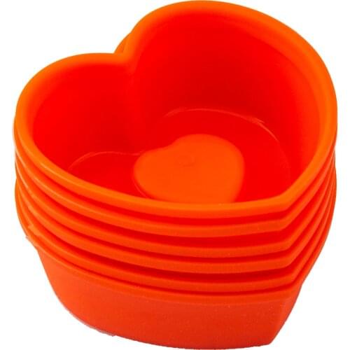 Silicone Daisy Star Round Heart Muffin & Cup Cake Mould (6'lı Package) Kitchen Bakeware Cookie Non-Stick Clean