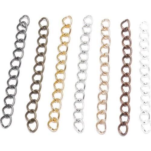 1000pcs/LOT Necklace Extension Chain Bulk Bracelet Extended Chains Tail Extender For DIY Jewelry Making Findings