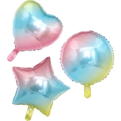 18 inch gradient color balloon heart-shaped five-pointed star round balloon birthday party decoration wedding hydrogen balloon