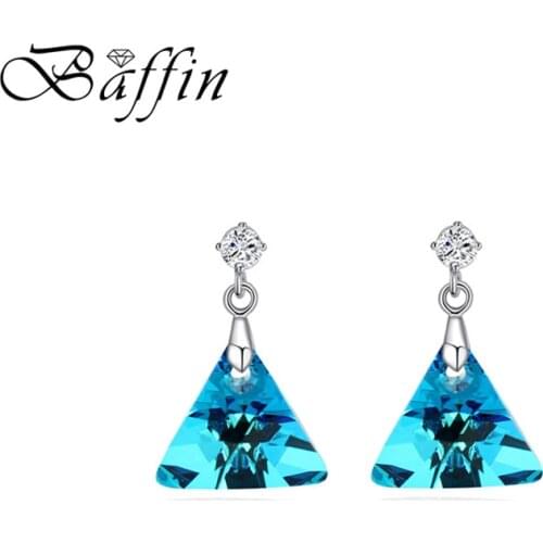 BAFFIN Triangle Drop Earrings Women Fashion Original Crystal From Austria Elements Pendientes 2018 Christmas Gift