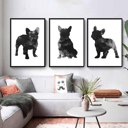 Animals French Bulldog Canvas Paintings Modern Nordic Simple Posters and Prints Wall Art Pictures for Living Room Home Decor