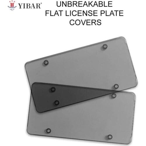1PC Smoked Clear License Plate Cover Frame Shield Tinted Bubbled Flat Car