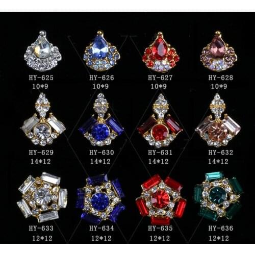 10Pcs/ 3D Creative Blueness Nail Art Decoration Colorful Gold Silver Glitter Rhinestone For Nail Art Mix Gem Crystal Tools