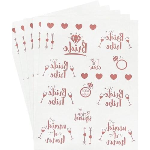 3pcs Bride Tattoo Stickers Waterproof Temporary Tattoo Bachelor Party Sticker Decoration Marriage Bride Wedding Party Supplies