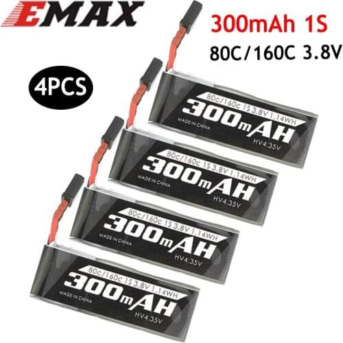 4PCS EMAX Tinyhawk S - 2s Lipo Battery 300mah 80C 3.8V GNB27 Plug for FPV Rc Modell airplane Racing Drone Frame