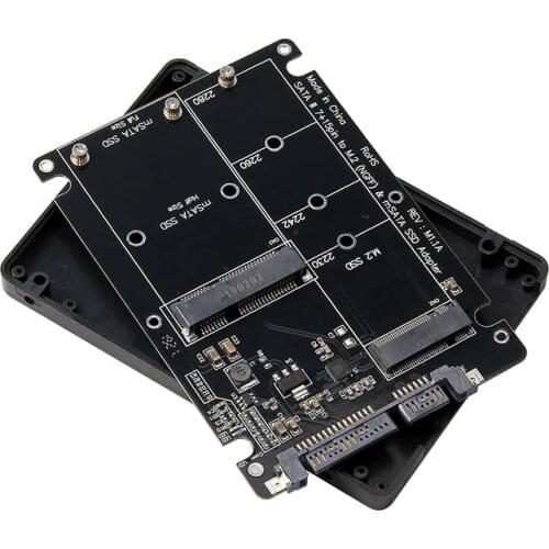 5pcs/lot mSATA SSD to SATA M.2 B/B+M Key NGFF & 2.5" III Board Adapter Converter Card with plastic case