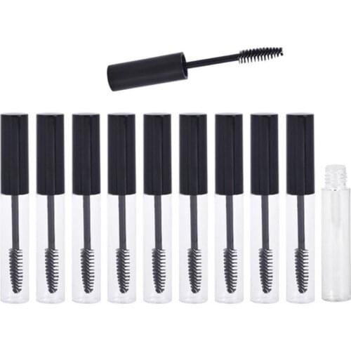 50pcs 10ml Empty Black Eyelash Tube Mascara Cream Vial/Container Fashionable Refillable Bottles Makeup Tool Accessories