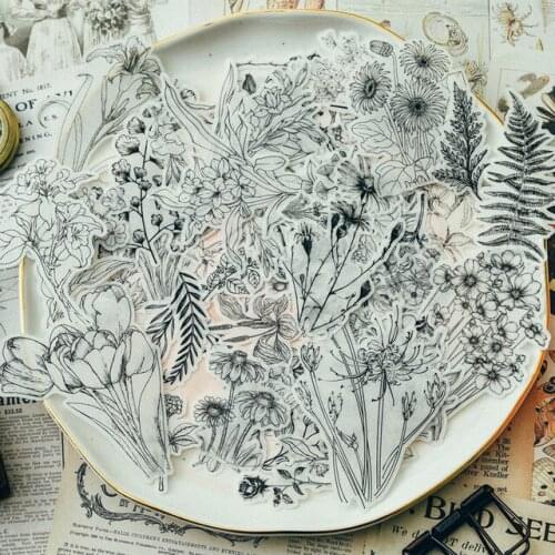 58pcs Flowers and Plants Paper Die Cut Stickers for Scrapbooking Happy Planner/Card Making/Journaling Project Craft