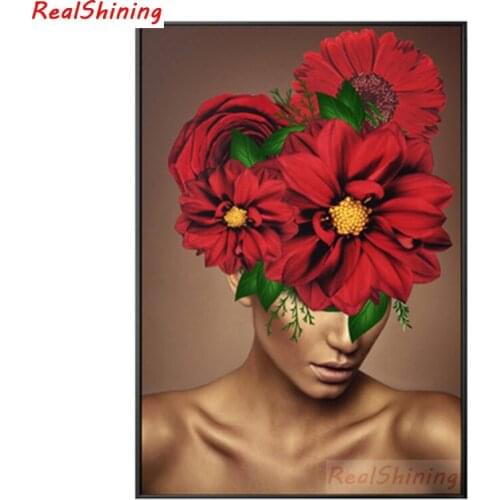 5D Diy Diamond Painting Cross Stitch full Square Diamond Embroidery Beauty and flowers picture for room Decor H1930