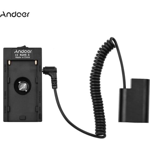 Andoer NP-F970 F750 Battery Plate Holder Adapter with Dual USB Interface + DMW-DCC8/DCC12 Dummy Battery Coupler for G6/G7/G80