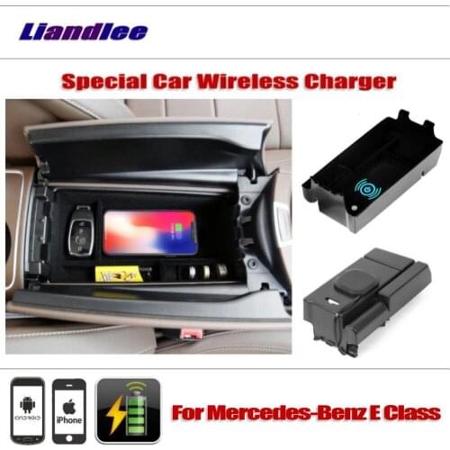 Accessories For Mercedes-Benz E Class E200L E300L Car Wireless Charger Armrest Storage For iPhone Android Phone Battery Charger