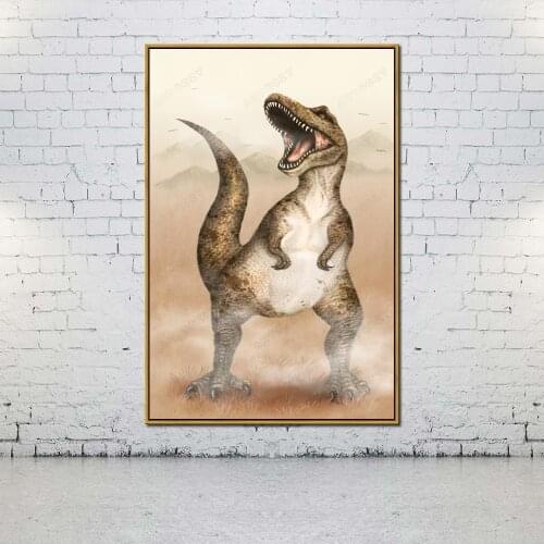 Artcozy Oil Canvas Painting Tyrannosaurus Rex For Home Decoration Wall Art