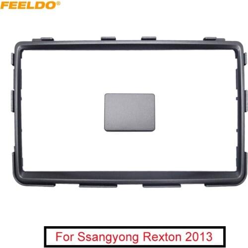 FEELDO 2 DIN Car CD/DVD Radio Trim Panel Stereo Frame Panel for Ssangyong Rexton 2013 Adapter Fascia In Dash Mount Kits #AM5245