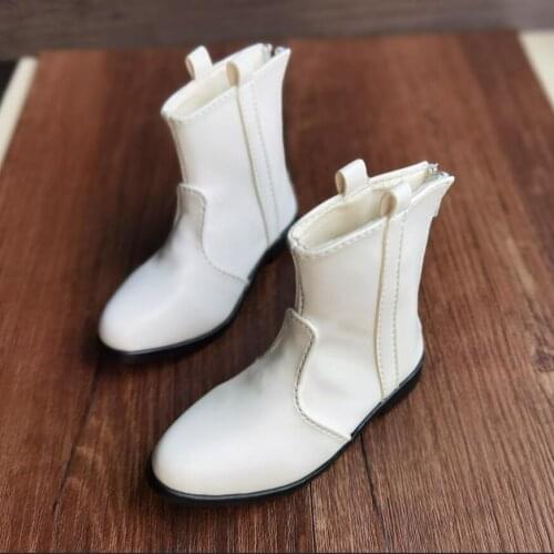 BJD White Boots Shoes Flats Synthetic Leather For 70cm+ Tall Strong Uncle Male BJD SOOM EID DK DD Doll Free Shipping