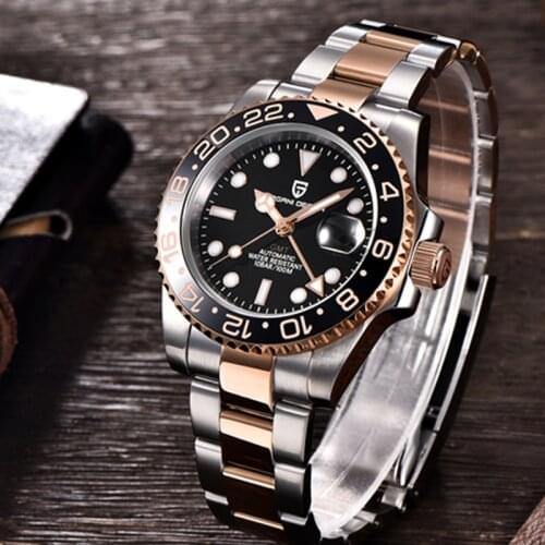 PAGANI DESIGN Fashion GMT Watch For Men Mechanical Automatic Wristwatch Luxury Sapphire Glass Stainless Steel 40MM Sports Clock