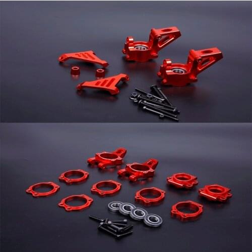 CNC Alloy Front & Rear Wheel Hub Carrier Set Fit for 1/5 HPI ROVAN ROFUN KM GTB TS BAJA 5B 5T 5SC SS