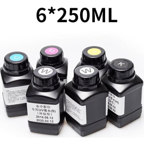 DOMSEM 250ML 5 Bottles /Set UV Ink For Epson 1390 L800 1400 1410 1430 For DS A4 A3 UV Printer RoHS Certification
