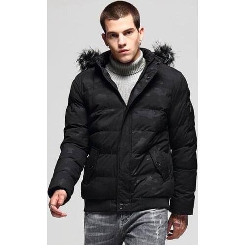 New Mens Clothing Winter Jacket Hooded Warm Coat Casual Parka Men Thick Fur Collar Jackets and Coats Camouflage Parkas Male