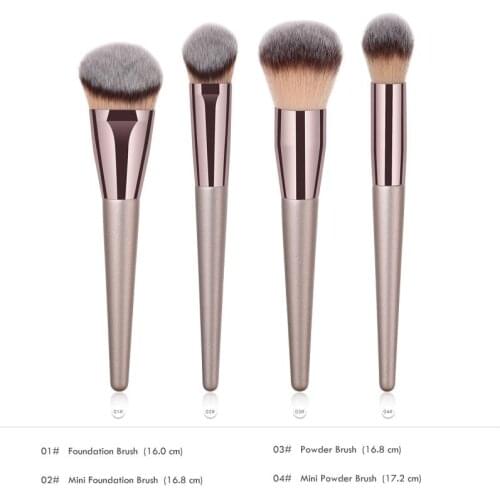 4/9/10 Pcs Makeup Brush Set Superior Quality Novice Champagne Gold Cosmetic Brush High End Handle Nylon Hair Foundation Brush