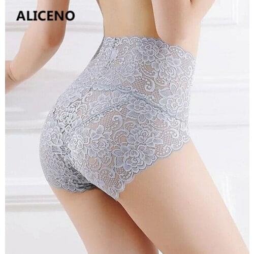 NEW 2019 3pcs/Lot Sexy Lace High Waist Women Underwear Period Cotton Breathable Briefs Plus Size Ladys Transparent Panties HP10