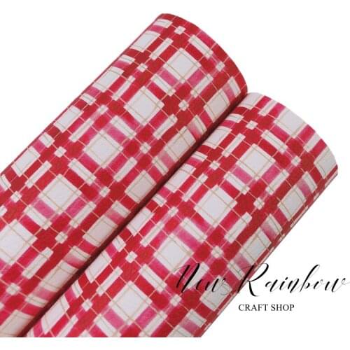 New Rainbow 30x22cm Red Gingham Pattern Faux Leatherette Sheets Perfect For School Bows, DIY Crafts, Accessories, Homedec