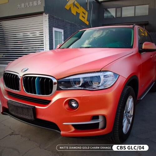 New! Matte Diamond Gold Charm Orange Hot Selling Vinyl Auto Wrap Sticker for All Cars Type Sale