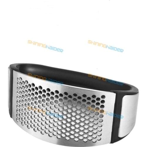 New round pressure garlic garlic grinder Home multi-function stainless steel manual garlic machine Kitchen garlic