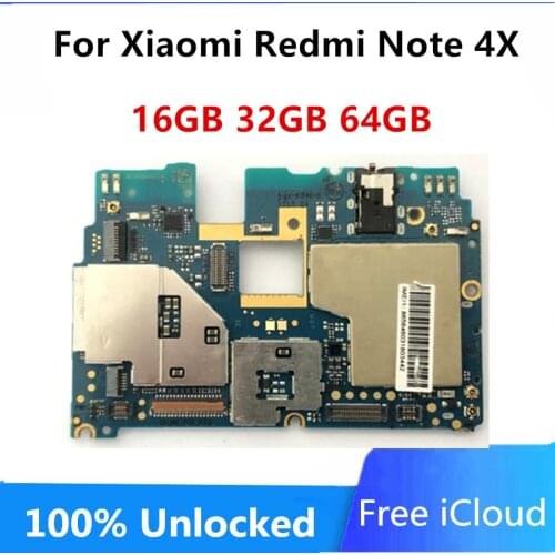 Original Unlocked MainBoard for Xiaomi Redmi Note 4X Full Working MotherBoard with Full Chips Android CLEAN IMEI Full Tested