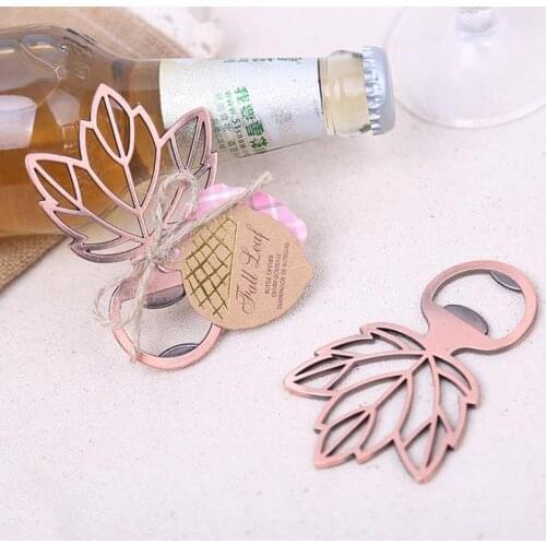Maple Leaf Beer Bottle Opener Copper Sheet Bottle Opener Wedding Souvenir Openers Wedding Gift Favors Giveaways SN165