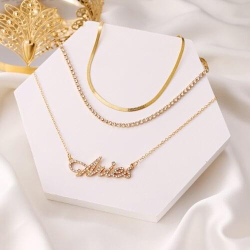 Vienkim Exquisite 26 Letter Word Necklace Letter Necklace Letter Chain Necklace Gold Minimalist Jewelry Pendantt Accessories