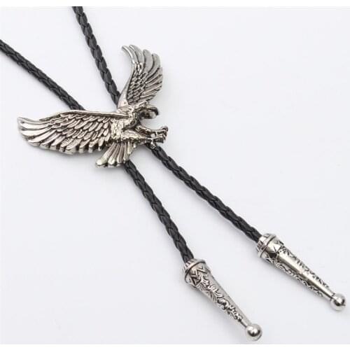 Indian Eagle Pendant Necklaces Dance Bolo Tie Fashion Western Cowboy Rodeo Leather Belt Necktie Necklace For Men Women