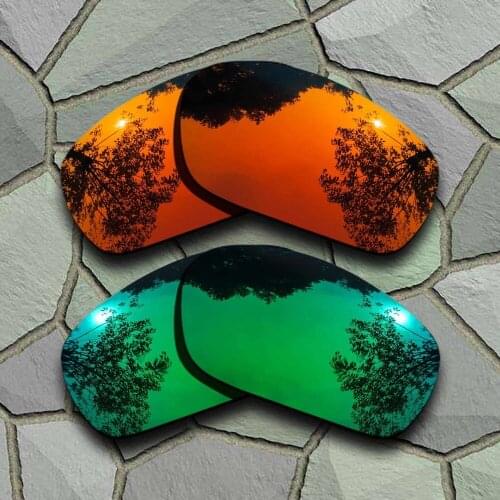 Red Orange&Jade Green Sunglasses Polarized Replacement Lenses for Oakley Jawbone