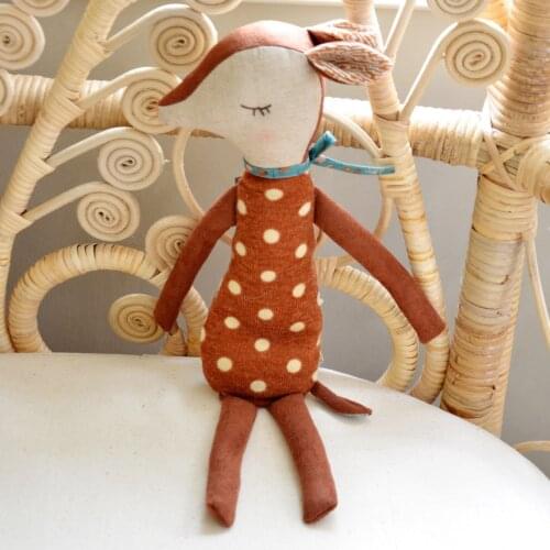 Nordic Ins New Cute Bambi Deer Doll Plush Toys Baby Comfort Bed Sleeping Doll Customizable