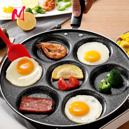 Four-hole Frying Pot Thickened Omelet Pan Non-stick Egg Pancake Steak Pan Cooking Egg Ham Pans Breakfast Maker