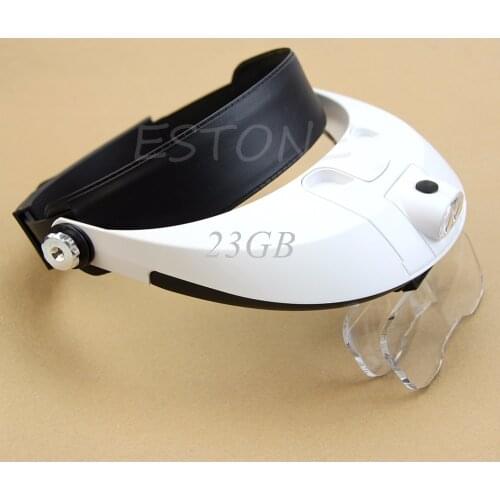 LED Lamp Light Headband Headset Head Jeweler Magnifying Glass Loupe M10