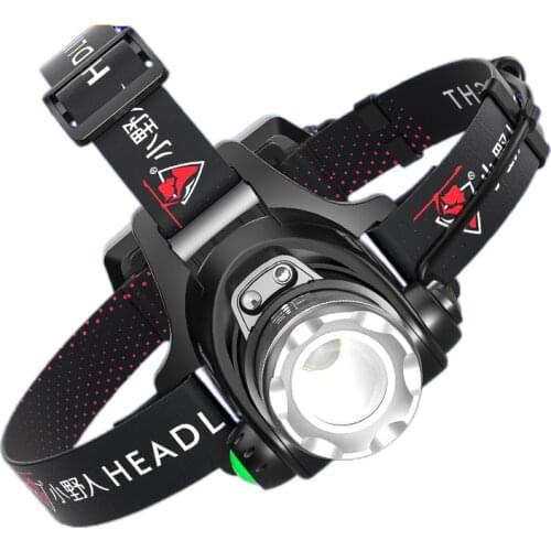 Led sensor headlight glare rechargeable lithium cylinder head mounted ultra-bright zoom night fishing lamp small hernia