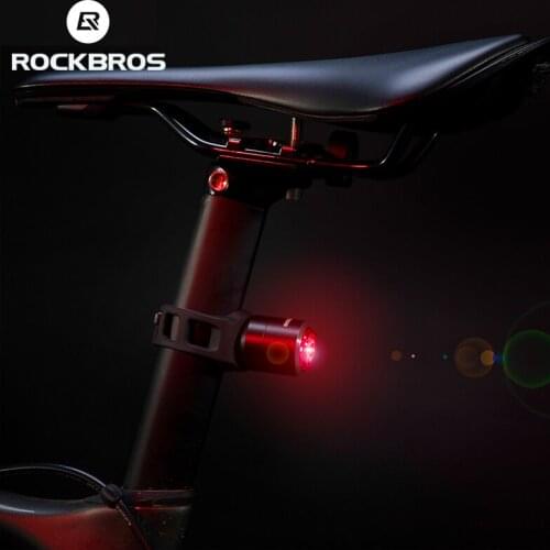 ROCKBROS Bicycle Saddle Rear Light Waterproof Usb Chargeable Bike Rear Lights Auto Start Stop Brake Safety Warning Cycling Light